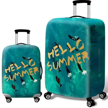 18-32 дюймдік чемодан қорапшасының саяхатын ұйымдастырушы үшін жарамды 3D сандық серпімді багаж чемоданының қорғанысы багаж шаңының қақпағы