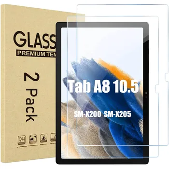 (2 пакет) Samsung Galaxy Tab A8 10.5 2021 SM-X200 SM-X205 SM-X207 X200 X205 X207 планшет экранын қорғаушы пленкаға арналған шыңдалған шыны