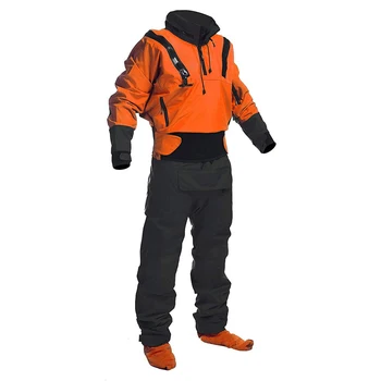 3.0 Қабатты байдарка құрғақ костюмі 2022 Ерлерге арналған латекс қызғылт сары құрғақ костюмі бар су өткізбейтін экспедициялық ескек есу Рафтинг SUP Adventure