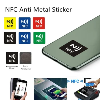 3/6pcs/Lot NFC жапсырмалары NFC 216 тегтері Металлға қарсы RFID жабысқақ жапсырма жапсырмасы NFC216 белгісі PET материалы NFC телефондары
