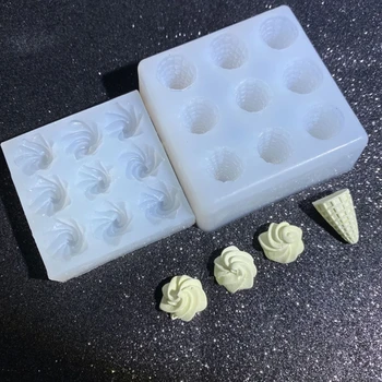 3D шағын балмұздақ конусы салпыншақ шайыр қалыптары DIY Попсиклдер Тағам ойыны Кулон Силикон қалып Қолдан жасалған зергерлік бұйымдар жасау құралдары