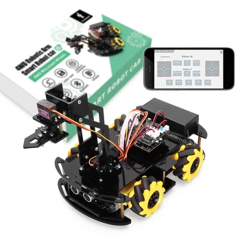 Arduino жобаларына арналған 4WD ақылды робот автокөлік жинағы Автоматтандыру қол жинақтары Бағдарламалау Роботтық электронды жинақ Білім беруді автоматтандыру жинақтары