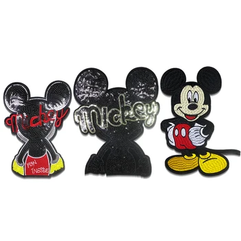 Disney Mickey Mouse жылтыр белгішесі Киімге арналған аппликация патчтары DIY Стикерлерге патч тігіңіз