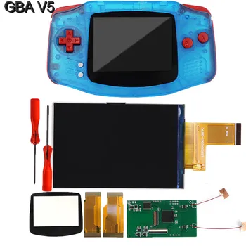 GameboyAdvance жаңа Shell қосалқы құралына арналған GBA V5 LCD бөлектелген IPS ауыстыру жинақтарындағы жасыл қолмен орнату
