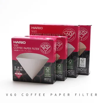 Hario V60 сүзгі кофе қағазы Мамандандырылған кафеге арналған 1-4 кесе V60 кофеқайнатқышқа арналған тамшылатып бариста Hario шынайы қайта пайдалануға болатын сүзгілер