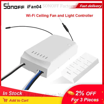 Itead SONOFF iFan04 WIfi төбеге арналған желдеткіш және жарық контроллері смарт үйді автоматтандыруға арналған DIY смарт қосқышы 433 мГц РЖ қашықтан басқару құралы