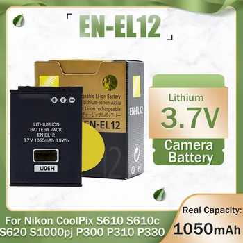 Nikon CoolPix S610 S610c S620 S630 S710 S1000pj P300 P310 P330 S6200 S6300 S9400 үшін 3.7V 1050mAh EN-EL12 EN EL12 камера батареясы