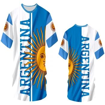 Pampas eagle Аргентина футболкасы Ерлерге арналған 3D туының ұлттық эмблемасы Қысқа жеңді футболка футболкасы Аргентина желдеткіш киімі