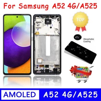 Samsung Galaxy A52 4G LCD дисплейі үшін Super AMOLED Сенсорлық экранды цифрландыру жинағын Samsung SM-A525F A525F/DS LCD үшін ауыстыру