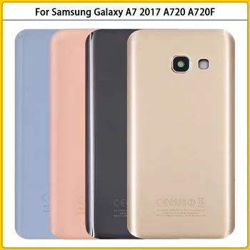Samsung Galaxy A7 2017 A720 A720F SM-A720F батареясының артқы қақпағы үшін Артқы есіктің 3D шыны панелі корпусының жабысқақ линзасын ауыстырыңыз