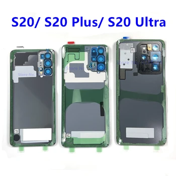 Samsung Galaxy S20 Plus S20 Ultra 5G G980 G985 G986 G988 үшін артқы әйнек Mic тақтасы бар артқы есік батареясының қақпағы Толық жиынтық жапсырмалар