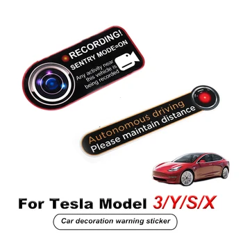 Tesla Model 3 Y X S Sentry Mode жазғышына арналған автокөлік корпусын безендіру жапсырмалары Статикалық жапсырма Автопилот Ескерту постының керек-жарақтары