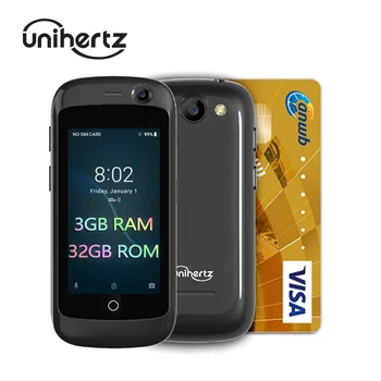 Unihertz Jelly Pro 3GB+32GB, әлемдегі ең кішкентай 4G смартфоны, Android 8.1 Oreo құлпы ашылған смартфон қара