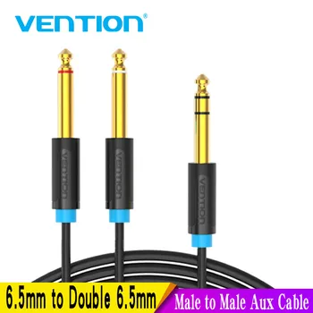 Vention 6,5 мм-ден екі есе 6,5 мм аудио кабель Еркектен еркекке Араластырғыш динамик күшейткішіне арналған Aux кабелі 6,5 -6,5 TRS кабельдік аудио 1М 2м 5м