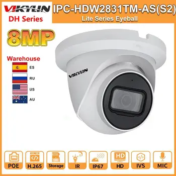 Vikylin Dahua OEM 8MP камерасы 4K IP камерасы IPC-HDW2831TM-AS-S2 IPC-HDW3841TM-AS PoE IR кірістірілген Mic SD картасы ұясы CCTV қауіпсіздігі