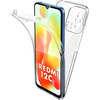 Xiaomi Redmi 12C 10 9 10 2022 10 Prime 2022 10A 9A 10C 9C A1 A2 мөлдір гибридті компьютерге арналған 360° толық қақпақ силикон корпусы Қатты кокс