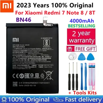 Xiaomi Redmi 7 Note8 Note 8 8T телефон батареясына арналған 100% түпнұсқа ауыстыру 4000 МАч BN46 батареясы Bateria Batterie AKKU тегін құралдар
