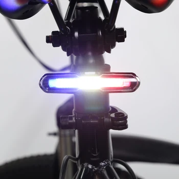 Велосипед шамы USB қайта зарядталатын велосипед ашық көк қызыл қос түсті су өткізбейтін велосипедтің артқы жарығы 5 режимді жарықдиодты алдыңғы артқы велосипед шамы