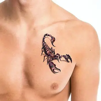 Ерлерге арналған сәнді күлкілі 3D Scorpion King уақытша су өткізбейтін татуировка жапсырмасы