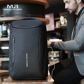 Марк Райден Жаңа бизнес рюкзактары ұрлыққа қарсы сән Ерлер көп функциялы су өткізбейтін рюкзак 15,6 дюймдік компьютер дорбасы USB Interfa