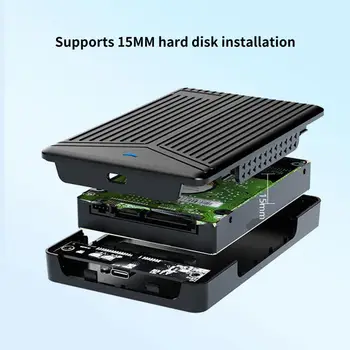 Портативті сыртқы диск корпусы Жақсы жылу диссипациясы Кең үйлесімділік HDD корпусы Жұқа USB 3.1 - 2,5 дюймдік SATA HDD корпусы