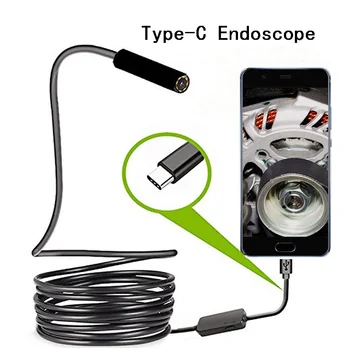 С типті эндоскоп 5,5 мм эндоскопиялық камера Android телефонына арналған 1-2М бороскоп 480P үй электриктерін тексеру құбыр кәріз жабдығы