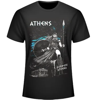 Сән дизайны Ежелгі грек құдайы Афина Ерлерге арналған футболка. Жазғы мақта қысқа жеңді O-мойын Унисекс футболка Жаңа S-3XL