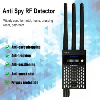Үш антенна Кәсіби радиожиілікті анықтау құрылғысы GSM GPS RF сигнал детекторы Тыңдауға қарсы сымсыз камера анықтайды