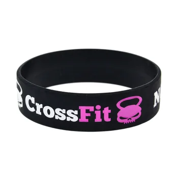 1 дана CrossFit Ауыртпалықсыз силикон резеңке білезік ені 3/4 дюймдік мотивациялық логотип