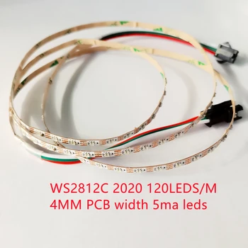 1M 90 120LEDs/m 200LEDs/m адрестік WS2812B пиксельдік жолақ шамы икемді 5V RGB толық түсті жолақ IP20 ені 4 мм WS2812C 2020 SMD