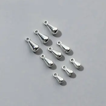 4pcs 925 Sterling Silver Waterdrop Pendant for DIY Fine Jewelry Making Jewelry Accessories J2108