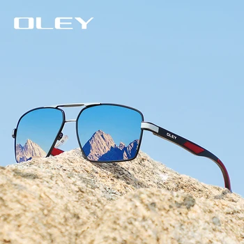 OLEY брендінің дизайны Классикалық пилоттық поляризацияланған күннен қорғайтын көзілдірік Ерлерге арналған алюминий түсін өзгертетін линза көзілдірігі Oculos de sol таңдамалы логотипті қабылдайды