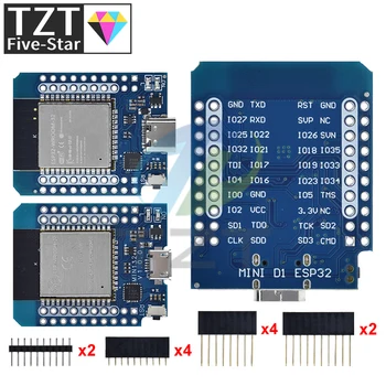 Wemos Mini D1 ESP8266 ESP32 ESP-32S WIFI Bluetooth CP2104 үшін TZT түйреуіштері бар Arduino үшін әзірлеу тақтасының модулі