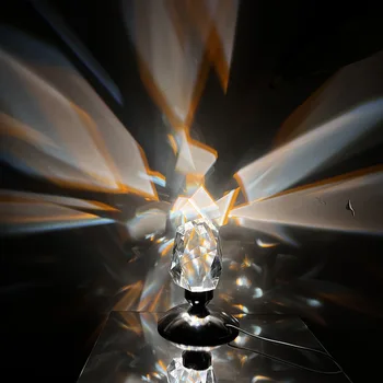 Жарық және көлеңке K9 кристалды гауһар үстел шамы Қонақ бөлмесі Жатын бөлме Төсек жанындағы үйді безендіру шамы Сәнді атмосфералық түнгі шам