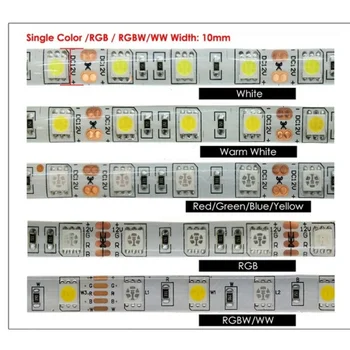 Жарықдиодты жолақ 5050 DC 12V 24V RGB Жылы ақ 5 метр су өткізбейтін икемді жарық жолағы 60LED/MLed таспа люктері Шам Таспа теледидар артқы жарығы