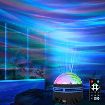 Жарықдиодты су үлгісі жұлдызды аспан жарығы Қашықтан басқару пульті Аврора проекциялық шамы USB қосылатын сиқырлы шар сатысы KTV қонақ үйінің лазерлік жарығы