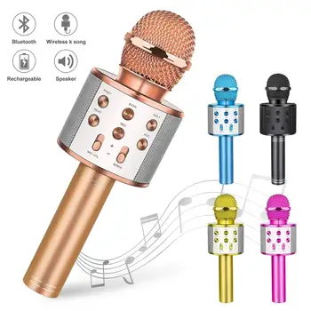 Сымсыз Bluetooth караоке микрофоны Балаларға арналған портативті караоке микрофон дыбысы Музыкалық сахна ойыншықтары Музыка ән айтатын динамик Балаларға сыйлық