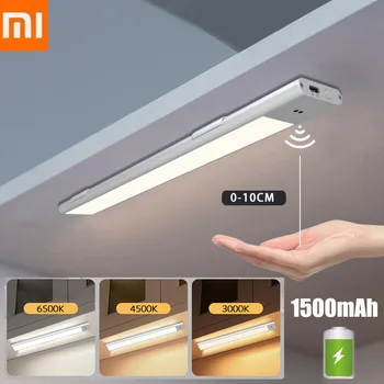 Қозғалыс сенсоры бар Xiaomi түнгі шамы USB қайта зарядталатын ас үй шамы Батареямен жұмыс істейтін шкаф шкафы Жарық магниттік декор Үй